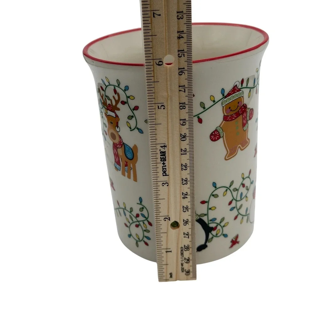 Temp-tations by Tara Seasonal Christmas Ceramic Utensil Holder  Hand Painted